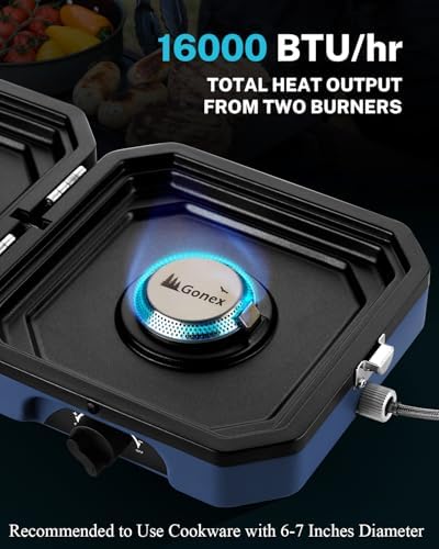 Gonex Camping Stove Propane, 2 Burner Portable Camp Stoves for Camping - Image 3