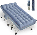 32 Inches Wide XXL Camping Cot with Mattress, Oversize Folding Cot by GETOVIN