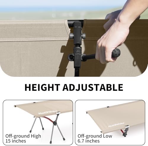 Naturehike ArmyWild Folding Camping Cot, Height Adjustable Ultralight Backpacking Cot, Portable Camping Bed for Camping Hiking Travel Home - Image 3