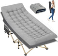 Folding Camping Cot with Mattress for Adults,28" Wide,600LBS by Candockway