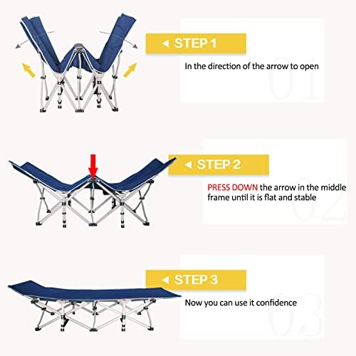 Cot, Camping Cot with Comfortable Thick Pad, Cots for Sleeping - Image 5