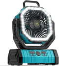 Camping Fan - 20000mAh Battery Powered Fan Rechargeable with LED Lantern - Portable Outdoor Tent Fans with Hanging Hook 4 Speeds Wind Remote Control, Blue by VOSFEEL
