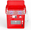 ROVSUN 2-in-1 Portable Camping Stove & Propane Oven with Piezo Igniter, 2 Burner Stove & Outdoor Oven with Adjustable Fire, Thermometer, Wind Panel & Regulator for Traveling, Tailgating (Red) by ROVSUN