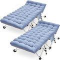 2 Pack 32" XXL Camping Cot , Heavy Duty Cots for Camping with Mattress by COLMERD