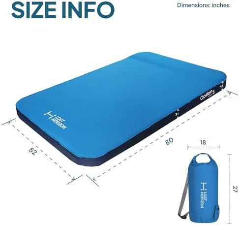 Lost Horizon Self-Inflating Foam Camping Mattress, Full, 3" Thick - Image 6