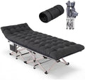 Folding Camping Cot for Adults Heavy Duty - 800LBS Capacity Sleeping Cot with Thicker Pad, Portable Foldable Cot Double Layer Oxford Outdoor Camp Bed for Guest Use Office Nap Travel(Black) by LUCKPROBIGDEALSLLC