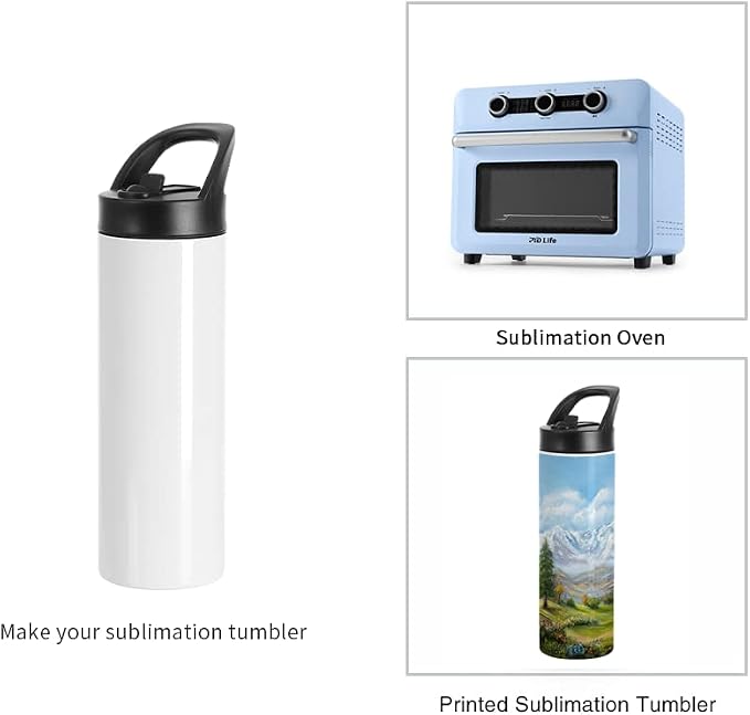 PYD Life 8 Pack Sublimation Tumblers Blanks Cups Bulk White 20 OZ Skinny Straight Sports Water Bottles Mugs with Portable Sippy Up Lid with Straw,for Tumbler Heat Press - Image 6