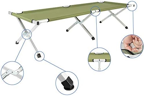 HOMSUPPLIE'S Folding Camping Cot,Outdoor Portable Camp Bed, Sleeping Cots with Carry Bag (Green) - Image 5