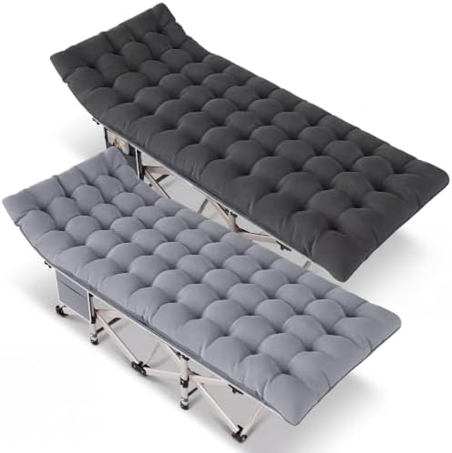Camping Cot for Adults 2 Pack, 800 LBS Heavy Duty 75"x28" Folding Cot Bed with 2" Thick Detachable Pads & 1200D Oxford, Sleeping Cots for Family & Guests - 10-Second Setup by Harigal
