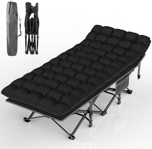 Suteck Camping Cot, Folding Camp Bed for Adults with Soft Thicker Cushion by Suteck
