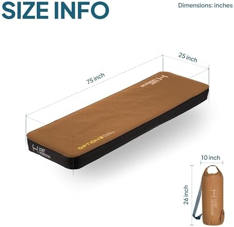 Lost Horizon Option3 Self-Inflating Foam Camping Mattress, Cot, 4.5" - Image 7