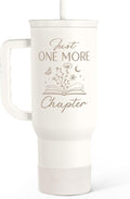 Book Lover Gifts for Women, Just One More Chapter Tumbler with Handle, Stainless Steel Insulated Coffee Travel Mug Cup, Gifts for Women Girls Bookworm on Christmas Birthday, 40oz by SANDJEST