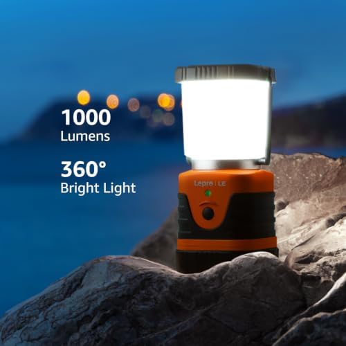 Lepro 1000LM LED Camping Lantern Rechargeable with 4 Light Modes, Orange - Image 5
