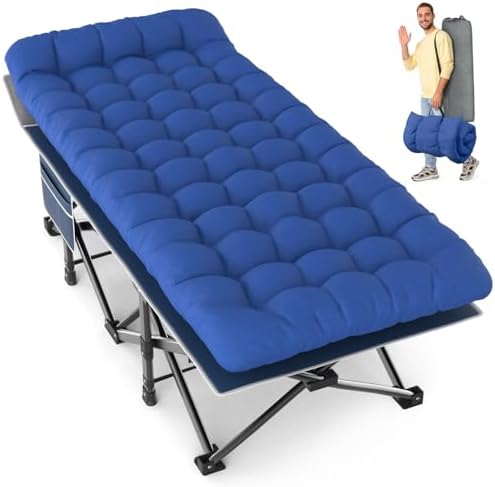 Slendor XXL Camping Cot with Mattress, Pillow & Carry Bag, 32" Extra Wide by Slendor