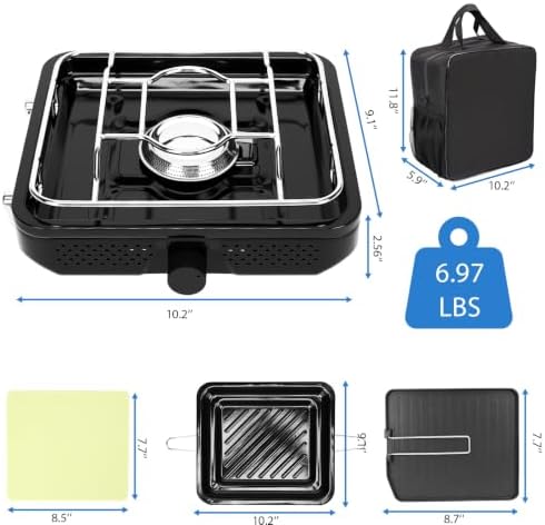 Uniflasy Propane Camping Stove with Carry Bag and Cookware Set - Image 4