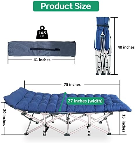 Folding Camping Cot,Camping Cot for Adults with Mattress - Image 5
