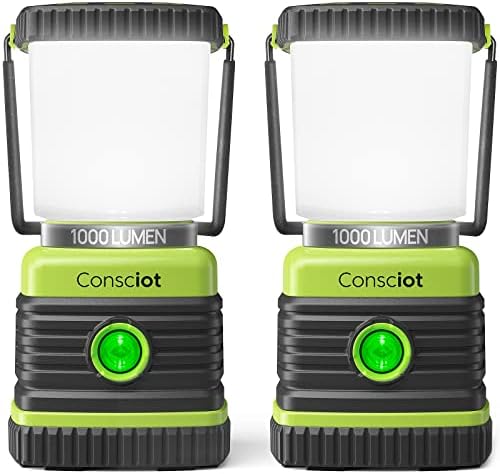 Consciot 1000LM Battery Powered LED Camping Lantern, 4 Light Mode, Dimmable by Consciot