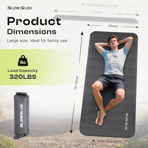 Self-Inflating Sleeping Mats for Outdoor 10cm Foam Sleeping Pad, Gray - Image 2