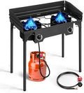 Outvita 2 Burner Propane Gas Stove, 150,000 BTU Outdoor Camping Cooker by Outvita