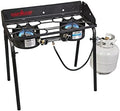 Camp Chef Explorer, Two Burner Stove, Two 30,000 BTU's cast-aluminum burners, Cooking Dimensions: 14 in. x 32 in, Black by CampChef