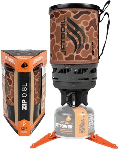 Jetboil Zip 0.8L Portable Fast Boil Stove with Easy-Turn Knob Igniter for Backpacking and Camping, Propane/Isobutane Burner by Unknown