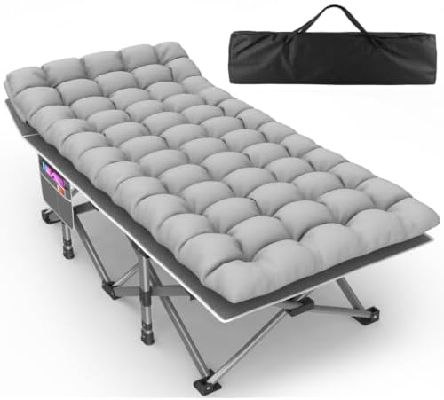ZENPETIO XXL Folding Camping Cot for Adults, 32" Heavy-Duty Extra Wide Cots by ZENPETIO