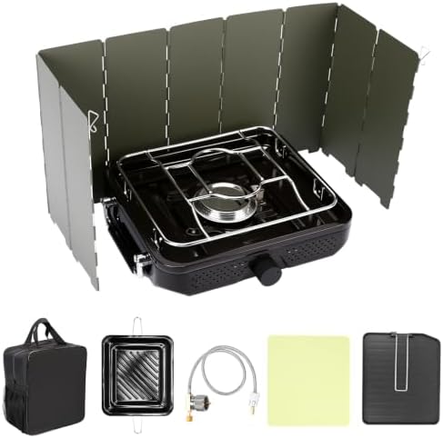 Uniflasy Propane Camping Stove with Carry Bag and Cookware Set by Uniflasy