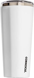 Corkcicle Classic Tumbler - Keeps Drinks Hot for 3 Hours - Triple-Insulated Stainless Steel - Cupholder Friendly - Holiday Mug Gift - Great for Gifting Warmth - 24 oz - Gloss White by Corkcicle