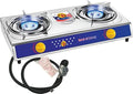 Vivicreate 2 Burner Propane Stove, [20000 BTU] Portable Camping Gas Cooktop with Auto Ignition, Stainless Steel Outdoor Cooker with Regulator & Hose for RV, Backyard, Camping and Emergency Use by Vivicreate