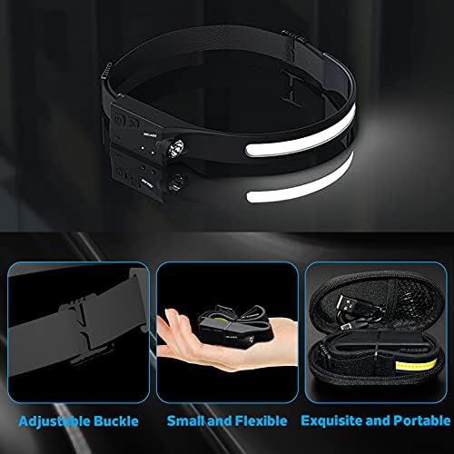 Headlamp Rechargeable, 230° Wide Beam Head Lamp, Motion Sensor LED Head lamp, 5 Modes Headlamps for Adults, Bright Head Lights for Forehead, Outdoor Camping Headlight - Image 6