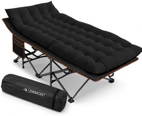 Camping cots, Oversized 32inch Width Portable Foldable Outdoor Bed for Adults Kids, Cot for Traveling Gear Supplier, Office Nap,Support 900 lbs-with Sleeping Pad Mattress by VetDrMois%C2%AEClinicalPetHealth