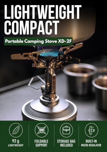 CAMPINGMOON Canister Top Stove Portable Compact Foldable w/Micro Regulator w/4Flex w/igniter XD-2F (Silver) - Image 2