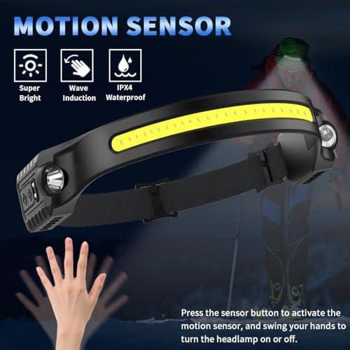 ZioeYiue Headlamp Rechargeable 5PCS, 230°Wide Beam LED Head Lamp for Adults - Image 3