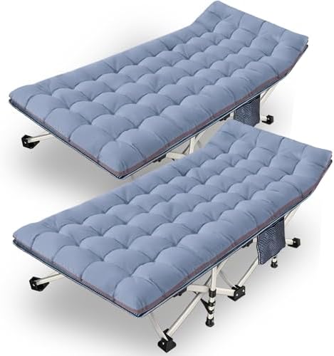 32" Width 2 Pack XXL Cot, Camping Cot with Mattress Comfortable by NESDCC