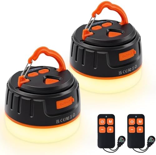 Sinvitron LED Camping Lantern Rechargeable with Remote Control - 1000LM 150H Runtime Tent Light, 5200mAh Water-Resistant Emergency Light for Hurricane Power Outages, Hiking Home by Sinvitron