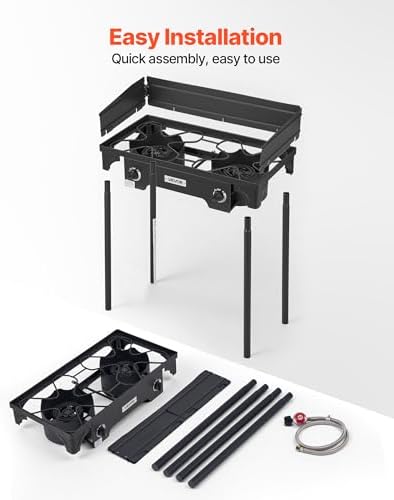 VEVOR 2 Burner Outdoor Propane Gas Stove, Propane LPG Gas Camping Stove, - Image 5