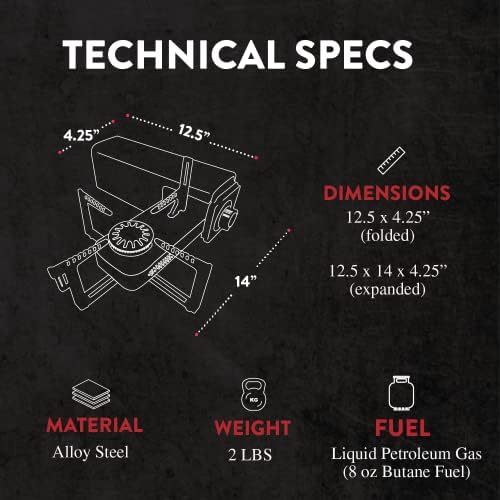 Gas One GS-8300 - Camp Stove Compact Butane Stove with Carrying Case - Foldable Portable Stove - Image 2