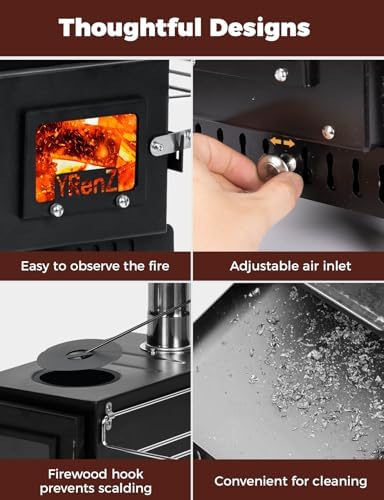 Upgraded Tent Stove, Portable Wood Burning Stove for Outdoor Camping - Image 2