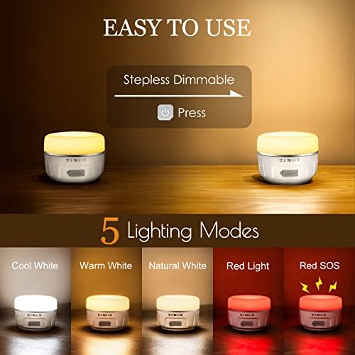 Sinvitron LED Camping Lantern Rechargeable with Remote Control - 1000LM 150H Runtime Tent Light, 5200mAh Water-Resistant Emergency Light for Hurricane Power Outages, Hiking Home - Image 4