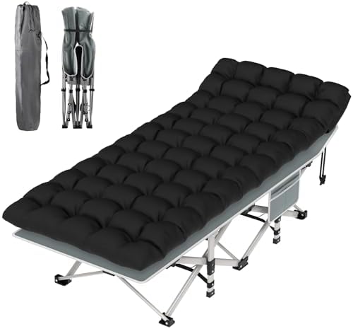 Suteck Camping Cot, Folding Camp Bed for Adults with Soft Thicker Cushion by Suteck