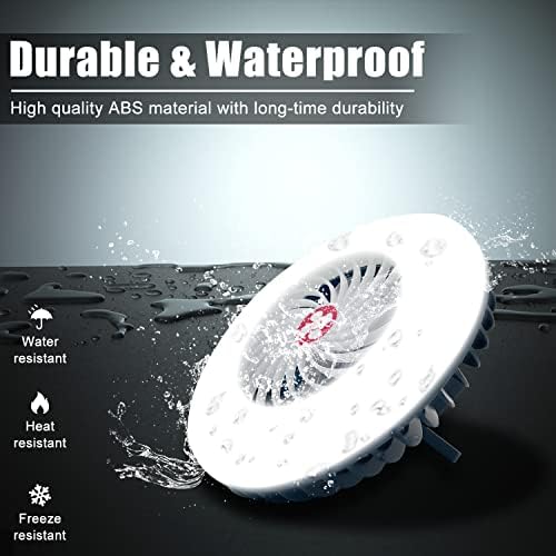 Portable Camping Fan with LED Lantern XTAUTO USB Rechargeable Waterproof Tent Fan with Hanging Hook Magnet Survival Kits for Indoor Outdoor Hiking Car Office Desk Outdoor Emergency Power Outage 2-pack - Image 6