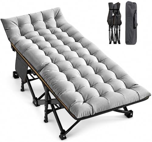 LILYPELLE Folding Camping Cot, Extra Wide Heavy Duty Sleeping Cots by LILYPELLE