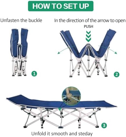 2 Pack Camping Cot with Mattress, Heavy Duty Sleeping Cots - Image 3