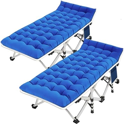 COLMERD Camping Cots for Adults, 2 Pack Sleeping Bed with Comfortable Mat by COLMERD