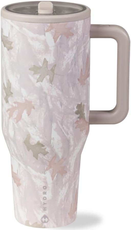 HydroJug Traveler - 32 oz Water Bottle with Handle & Flip Straw - Fits in Cup Holder, Leak Resistant Tumbler-Reusable Insulated Stainless Steel & Rubber Base - Gifts for Women & Men, Camo by Hydrojug