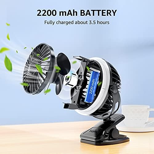 Lepro Rechargeable Camping Lantern with Fan, Camping Essentials, 2 Lighting Modes, 3 Speed Settings Fan, Tent Light with Hanging Hook for Camping, Hiking, Hurricane, Emergency, Outages - Image 5