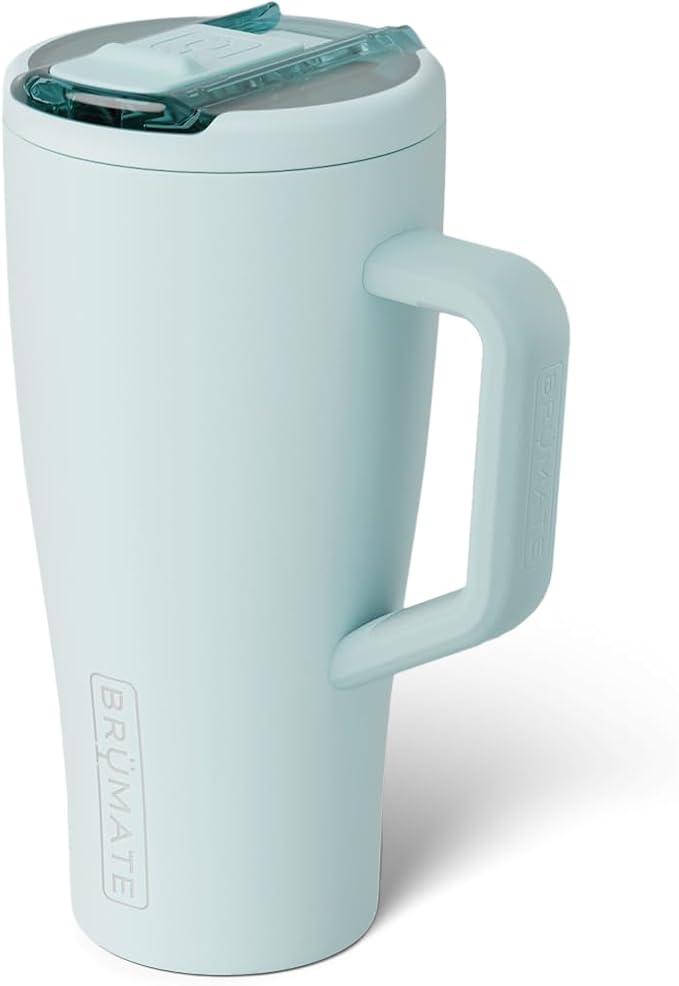 BrüMate Era Flip 30oz Tumbler with 100% Leakproof Covered Straw Lid | Hygienic Covered Straw | Insulated Stainless Steel Water Bottle with Handle | Cup Holder Friendly | BPA-Free (Blue Agave) - Image 2