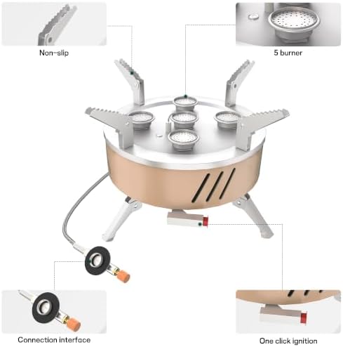 5 Burner Portable Propane Camping Stove - Image 4
