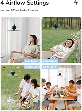 JISULIFE Camping Fan 8000mAh Battery Operated, Portable Tent Rechargeable - Image 2