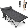 ARAER Camping Cot for Adults, 28" Wide with Mattress and Pillow (Dark Gray) by ARAER